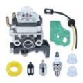 Cyslmuk - Vergaser-Set für Honda GX25 GX35 FG110 HHT35 HHT25 Motor, Vergaser + Dichtung + Filter + Kraftstoffschlauch + Luftfilter + Zündkerze +