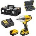 Akku-Schlagschrauber 18V DCF899P2-QW 2x 5,0 Akku Lader in t-stak & Nüsse Set 9-tlg. - Dewalt