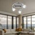 Globo Lighting - led Decken Rondell Leuchte chrom Wohn Ess Zimmer Kristall Glas Strahler beweglich