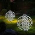 Solarlampe Erdspieß orientalische Dekoleuchte Gartenlampe Solarleuchte Metall für Außen, Metall, 1x LED warmweiß, LxBxH 40x40x51 cm, 2er Set