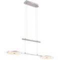 Globo - Hängeleuchte Esszimmer Höhenverstellbar Hängelampe Chrom Esszimmerleuchte hängend, Glas Nickel, 2x led 18W 590Lm warmweiß, LxBxH 90x30x150 cm