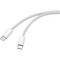 Apple iPad/iPhone/iPod Anschlusskabel [1x usb-c® Stecker - 1x usb-c® Stecker] 1.00 m Weiß - Renkforce