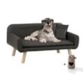 Rohrschneider ® Hundebett Kunstleder, Hundecouch mit Gratis-Beigabe