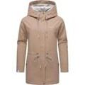 Outdoorjacke RAGWEAR "Urbanna Remake", Damen, Gr. XXL (44), beige (sand), Obermaterial: 100% Polyester (recycelt), Innenfutter: 100% Polyester (recycelt), casual, lässig geschnitten Po-bedeckend, hoch geschlossener Ausschnitt, Langarm Ärmel ohne Ärmelschlitz normaler Saum, Jacken, Wasserdichte Übergangsjacke aus recycelten Materialien