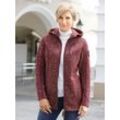 Kapuzenfleecejacke CASUAL LOOKS Gr. 40, rot (bordeaux, meliert), Damen, 100% Polyester, meliert, unifarben, Jacken