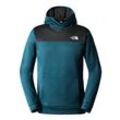 Kapuzensweatshirt THE NORTH FACE "REAXION FLEECE HOODIE", Herren, Gr. M, blau (midnight petrol schwarz he), Jersey, Obermaterial: 100% Polyester, unifarben, sportlich, Langarm Bündchen, Sweatshirts