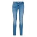 Skinny-fit-Jeans TOMMY JEANS "Tommy Jeans - Damenjeans SOPHIE - Low Waist - Skinny Fit" Gr. 31, Länge 30, blau (denim medium), Damen, Obermaterial: 92% Baumwolle, 6% Elastomultiester, 2% Elasthan, Jeans, Röhrenjeans mit niedriger Leibhöhe