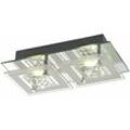 6 Watt led Decken- und Wandlampe Leuchte Beleuchtung Chrom Glas satiniert Kristalle 9740045-2 Miranda