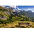 Fototapete PAPERMOON "BERGE-NATUR LANDSCHAFT GEBIRGE ALPEN BÄUME WALD TAPETE", bunt, B:5,00m L:2,80m, Vlies, Tapeten