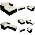 Vidaxl - 2-tlg. Garten-Lounge-Set mit Auflagen Poly Rattan Schwarz - Gartengarnitur - Gartengarnituren - Home & Living - Schwarz