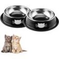 Katzennapf 2 Stück Katzennapf, Edelstahl Katzennapf Set, Futter- und Trinknäpfe für Katzen Welpen Hamster Kaninchen Kleintiere - Shining House