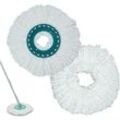 Shining House - Set mit 2 Clean Twist Disc Mop-Ersatzköpfen, kompatibel mit Leifheit – aus saugfähiger Mikrofaser – für alle Bodenarten geeignet –