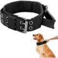 Cyslmuk - 35–45 cm) Taktisches Hundehalsband mit Befehlsgriff, militärisch verstellbares, gepolstertes Hundehalsband, Metallschnalle,