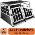 Hundetransportbox Hundebox Auto Alu Hunde Transportbox Aluminium Kofferraum Transport Box für Hund Dog Autobox 89 x 69 x 50 cm Haustier Käfig Petigi