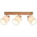 Deckenleuchte 3 Flammig Deckenlampe Flur - Deckenstrahler Modern Holz Deckenspot Wandstrahler Schwenkbar 350° E14 MAX.25W lampe für Wohnzimmer