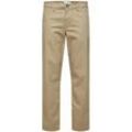 Stoffhose SELECTED HOMME "SLH196-STRAIGHT-NEW MILES FLEX PANT NOOS" Gr. 31, Länge 34, beige (greige), Herren, Obermaterial: 91% Baumwolle, 6% Polyester, 3% Elasthan, unifarben, Hosen