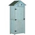 Gartenschrank Gartenhaus Holz Hellblau+Grün 77 x 54,2 x 179 cm