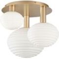 ECO-LIGHT Deckenleuchte "Deckenleuchte RIPPLE", gold (gold satin, opalglas), Ø 53,50cm H: 48,00cm, Lampen