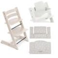 Stokke Promo Tripp Trapp mit Kissen und kostenloses Baby Set 2 Whitewash - Stars Silver