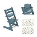 Stokke Promo Tripp Trapp mit Kissen und kostenloses Baby Set 2 Fjord Blue - Mickey Celebration