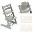 Stokke Promo Tripp Trapp mit Kissen und kostenloses Baby Set 2 Glacier Green - Wheat Cream