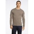 Strickpullover LINDBERGH, Herren, Gr. L, beige (dk sand mel), Strick, Obermaterial: 80% Viskose, 20% Nylon, casual, slim fit, Rundhals, Langarm, Pullover