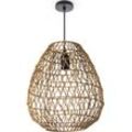 Pendelleuchte PACO HOME "KAGEEG" Lampen Gr. Ø 30cm H: 33cm, braun Korb Hängeleuchte Rattan Optik Boho Esszimmerlampe E27 Skandi