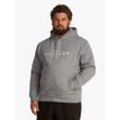 Sweatshirt TOMMY HILFIGER BIG & TALL "BT-TOMMY HILFIGER HOODY-B" Gr. 5XL, grau (medium grau heather), Herren, Obermaterial: 60% Baumwolle, 40% Polyester, unifarben, Sweatshirts, in Großen Größen, Logostickerei