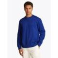 Sweatshirt TOMMY HILFIGER "ESS SEASONAL FLEECE CREWNECK" Gr. XXL, blau (wedge blau), Herren, Sweatware, Obermaterial: 60% Baumwolle, 40% Polyester, unifarben, Sweatshirts, mit Logostickerei