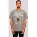 T-Shirt F4NT4STIC "Sesamstraße Cookie College" Gr. 3XL, grau (asphalt) Herren Shirts Premium Qualität