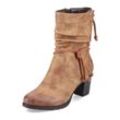 Cowboy Stiefelette RIEKER, Damen, Gr. 39, braun (hellbraun), Lederimitat, used, elegant, Schuhe, Westernstiefelette, Stiefelette in angesagter Used-Optik