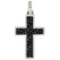 Ketten-Anhänger FIRETTI "Schmuck Geschenk Halsschmuck Anhänger für Halskette Kreuz" Schmuckanhänger Gr. Edelstahl-Carbon, 4,8 g, schwarz (edelstahlfarben, schwarz) Damen Made in Germany