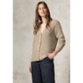 Cardigan CECIL, Damen, Gr. L (42), braun (hazelnut melange), Stoff, 84% Polyacryl, 16% Viskose, unifarben, casual, normal normal, V-Ausschnitt, Langarm Bündchen, Strickjacken, mit Materialmix