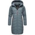 Steppmantel RAGWEAR "Dizzie Coat", Damen, Gr. M (38), grau, Außenmaterial: 100% Polyester, Innenfutter: 100% Polyester, Wattierung: 100% Polyester, modisch, normal ca. Mitte Oberschenkel, hoch geschlossener Ausschnitt, Langarm Ärmel ohne Ärmelschlitz Strickbündchen, Mäntel, Wasserdichter Winterparka mit gefütterter Kapuze