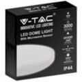 V-tac - VT-8630S-W-RD 30W LED-Deckenleuchte integrierter Mikrowellen-Bewegungssensor IP44 rund weiß 360° 4000K - sku 7665 - Weiß