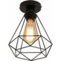 Industrial Vintage Deckenleuchte, Semi-Flush Mount Pendelleuchte, Geometrischen Metall Lampenschirm Deckenlampe mit E27 Fassung