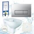 Hsi-expert - Geberit Duofix Vorwandelement Grohe wc spülrandlos Beschichtung Komplett-Set Delta51 chrom