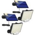 LaBlanc – Solar-Außenlampe 106 LED – mit Bewegungsmelder – wasserdicht IP65 – Abstrahlwinkel 120° – Solar-Garten-Wandleuchte – 2 Stück