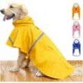 Cyslmuk - Wasserdichter Poncho-Mantel für große Hunde mit Reflektor – Gelb, xl (20–29 kg)