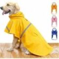 Cyslmuk - Wasserdichter Poncho-Mantel für große Hunde mit Reflektor – Gelb, xxl (45–55 kg)