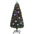 180cm led Künstlicher Weihnachtsbaum mit Glasfaser-Farbwechsler und Sternspitze, Tannenbaum pvc Nadeln, Christbaum ideal für Zuhause, Büro, Hotels,