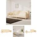 The Living Store - Schlafsofa 2-Sitzer mit 2 Kissen Creme Stoff - Sofas - Creme