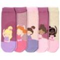 5 Paar Mädchen Socken mit Ballerinas