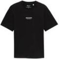 TOM TAILOR DENIM Herren Relaxed Fit T-Shirt aus Baumwolle, schwarz, Uni, Gr. XXL