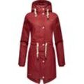 Regenjacke NAVAHOO "Flower of Ocean", Damen, Gr. M (38), rot (blutrot), Obermaterial: 70% Polyester, 30% Polyurethan, Innenfutter: 100% Polyester, Ärmelfutter: 100% Polyester, Wattierung: 100% Polyester, modisch, gerade ca. Mitte Oberschenkel, hoch geschlossener Ausschnitt, Langarm Ärmel ohne Ärmelschlitz Rippstrickbündchen, Jacken, Wasserdichter Damen Outdoor Regenmantel