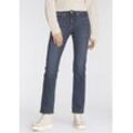 Gerade Jeans LEVI'S "314 Shaping Straight" Gr. 27, Länge 32, blau (schwarz, used, blau), Damen, Obermaterial: 60% Baumwolle, 23% Viskose, 16% Polyester, 1% Elasthan, Jeans, mit Stretch, Topseller