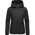 Winterjacke RAGWEAR "Dizzie Warm", Damen, Gr. 4XL (48), schwarz, Obermaterial: 100% Polyester, Innenfutter: 100% Polyester, Wattierung: 100% Polyester, Basic, figurumspielend hüftbedeckend, Langarm Ärmel ohne Ärmelschlitz Rippbündchen mit Gummizug, Jacken, Wasserdichte Damen Jacke mit Kapuze