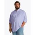 Langarmhemd "BT-FLEX POPLIN CL STP SHIRT-B", Herren, Gr. XXL, N-Gr, blau (wedge blau, optic weiß), Single Jersey, Obermaterial: 100% Baumwolle, TOMMY HILFIGER BIG & TALL, unifarben, casual, figurbetont, Langarm Ärmel mit Ärmelschlitz,mit Knopf abgerundeter Saum, Hemden, in Großen Größen, Logostickerei