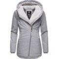 Winterjacke RAGWEAR "Gordon" Gr. L (40), grau (ash), Damen, Außenmaterial: 100% Polyester, Innenfutter: 100% Polyester, Wattierung: 100% Polyester, Jacken, Sportliche wasserdichte Outdoorjacke mit Kapuze