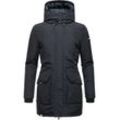 Winterjacke NAVAHOO "Blizzardstorm", Damen, Gr. M (38), blau (navy), Oberstoff: 70% Baumwolle, 30% Nylon, Futter: 100% Polyester, Wattierung: 100% Polyester, Ärmelfutter: 100% Polyester, modisch, figurbetont Po-bedeckend, hoch geschlossener Ausschnitt, Langarm Ärmel ohne Ärmelschlitz Rippstrickbündchen, Jacken, Warm gefütterter Wintermantel mit Kapuze